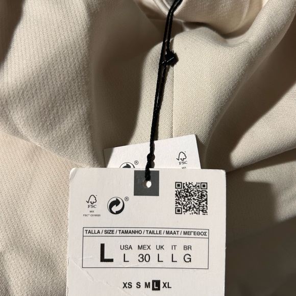 ZARA WOMAN LONG BLAZER WITH INVERTED LAPEL COLLAR ECRU 8135/701 2180/701 NWT - Picture 5 of 5